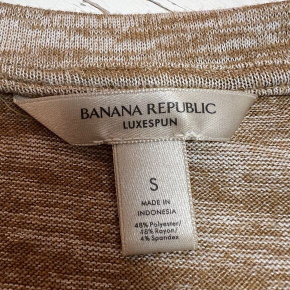 Banana Republic Long Sleeve Jersey T-Shirt S Luxespun Pullover Top Stretch Tan - Picture 11 of 11